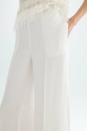 Crepe Wide-Leg Trousers Trousers Ecru Purificacion Garci Women - Image 2