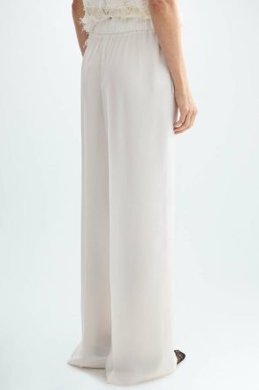 Crepe Wide-Leg Trousers Trousers Ecru Purificacion Garci Women - Image 3