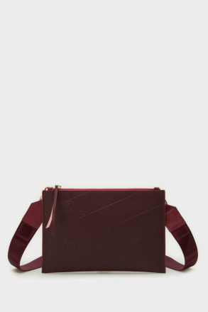 Crossbody Bags Purificacion Garci Burgundy Grosgrain Tándem Crossbody Bag Women