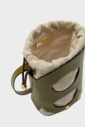 Crossbody Bags Women Purificacion Garci Ocho Bucket Bag Light Khaki Green - Image 3