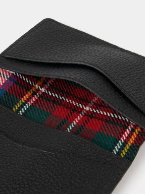 Crossbody The Double Credit Card Holder - Black With Tartan Madras Grain Cambridge Satchel Women - Image 4