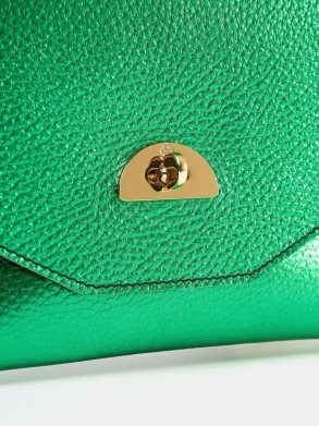 Crossbody The Twist Lock Pouch - Wicked Green With Wicked Green Metallic Calf Grain Women Cambridge Satchel - Image 5