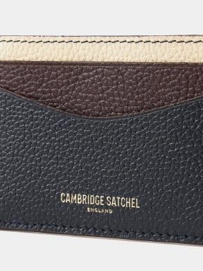 Crossbody Women Cambridge Satchel The Card Case - Bordeaux, Midnight & Clay Madras Grain - Image 3