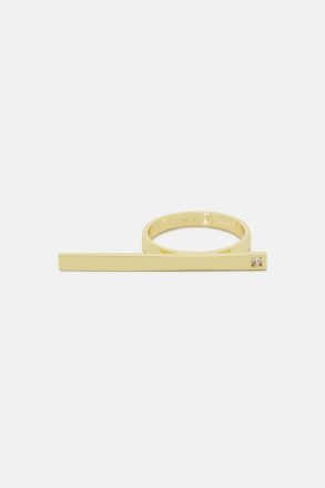 Crystal Purificacion Garci Radiant Double Ring Gold Women