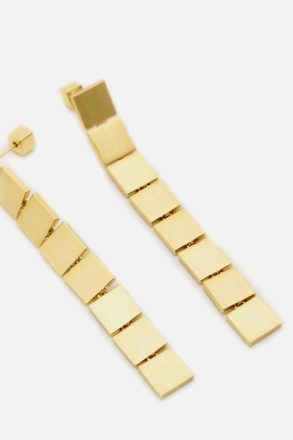 Cube Drop Earrings Women Icons Purificacion Garci Gold - Image 2