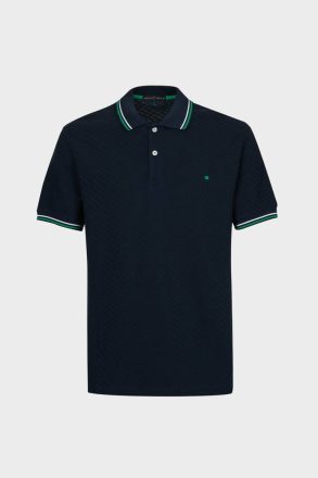 Cube-Shaped Textured Polo Shirt Polo Shirts Purificacion Garci Navy Men - Image 5