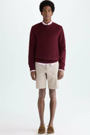 Cube Textured Cotton Sweater Men Sweatshirts Purificacion Garci Burgundy - Image 4