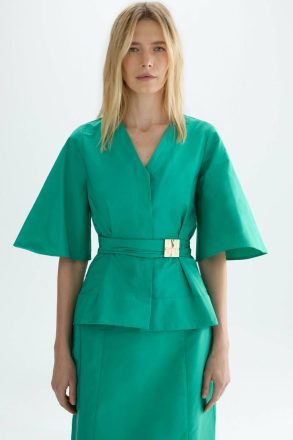 Cubiflor Taffeta A-Line Shirt Women T-Shirts And Tops Purificacion Garci Green