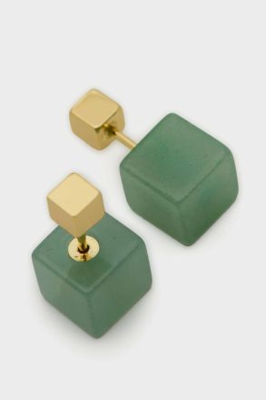 Cubo Earrings Earrings Gold/Jade Purificacion Garci Women - Image 2
