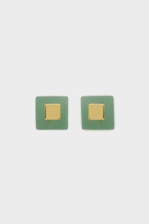 Cubo Earrings Earrings Gold/Jade Purificacion Garci Women
