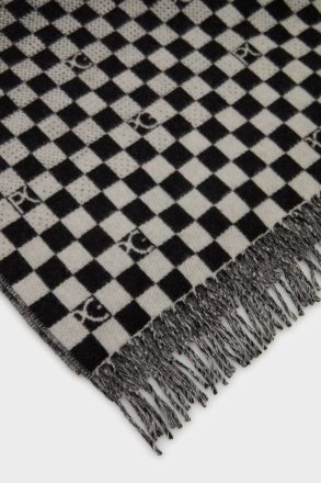 Cubo Wool Poncho White/Black Purificacion Garci Scarves Women - Image 2