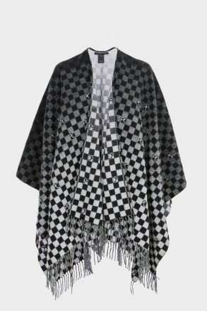 Cubo Wool Poncho White/Black Purificacion Garci Scarves Women