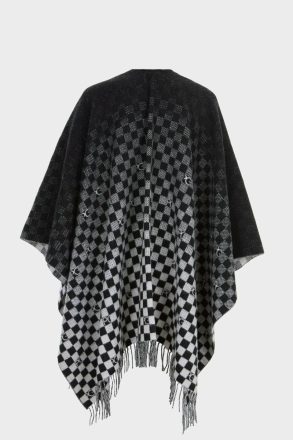 Cubo Wool Poncho White/Black Purificacion Garci Scarves Women - Image 3