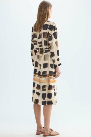Cubos Print Twill Midi Shirt Dress Women Dresses Beige/Multicolor Purificacion Garci - Image 3