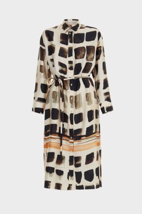 Cubos Print Twill Midi Shirt Dress Women Dresses Beige/Multicolor Purificacion Garci - Image 5