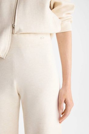 Double-Faced Stretch-Knit Straight-Leg Trousers Purificacion Garci Trousers Women Natural - Image 2
