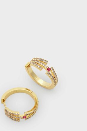 Earrings Radiant Hoop Earrings Women Gold/Crystal Purificacion Garci - Image 2