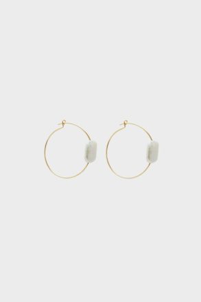 Earrings Women Gold/Pearl Purificacion Garci Cubo Hoop Earrings