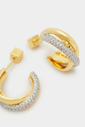 Earrings Women Purificacion Garci Gold/Silver Tri-Pg Hoop Earrings - Image 2