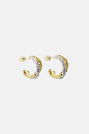 Earrings Women Purificacion Garci Gold/Silver Tri-Pg Hoop Earrings