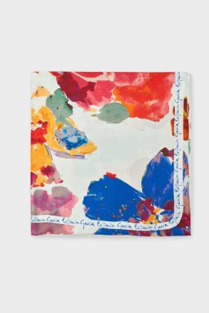 Ecru/Fuchsia/Klein Blue Purificacion Garci Scarves Gouache 90 Silk Scarf Women - Image 3