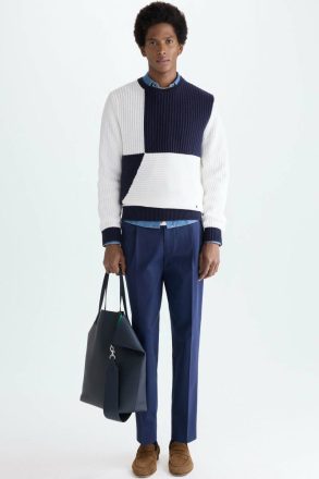 Ecru Geometric Textured Cotton Sweater Men Purificacion Garci Knitwear - Image 4
