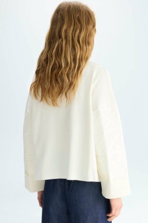 Ecru Jackets Women Origami-Quilted Nylon Stretch Knit Wrap Jacket Purificacion Garci - Image 3