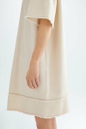 Ecru Purificacion Garci Dresses Cotton Canvas Oversize Sack Dress Women - Image 2