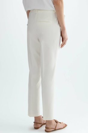 Ecru Women Purificacion Garci Trousers Satin Slim-Leg Trousers - Image 3