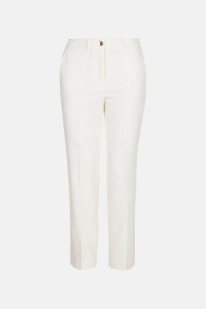 Ecru Women Purificacion Garci Trousers Satin Slim-Leg Trousers - Image 5
