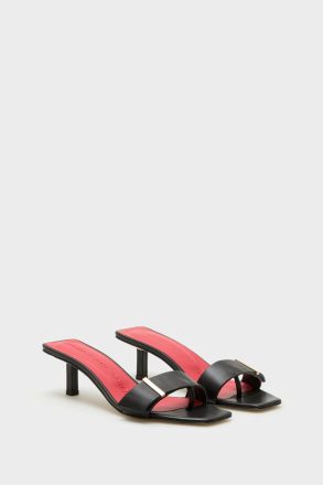 Evening Purificacion Garci Obi Leather 45 Sandals Women Black - Image 2