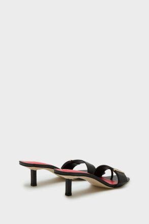 Evening Purificacion Garci Obi Leather 45 Sandals Women Black - Image 4