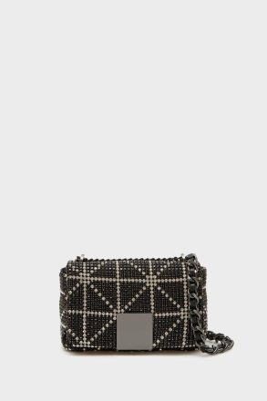 Evening Women Homenaje Acolchado Crossbody Bag Black/Crystal Purificacion Garci