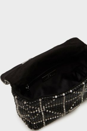 Evening Women Homenaje Acolchado Crossbody Bag Black/Crystal Purificacion Garci - Image 3