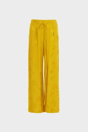 Floral Jacquard Wide-Leg Trousers Purificacion Garci Women Mustard Evening - Image 5