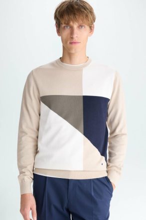 Geometry Pima Cotton Sweater Sweatshirts Gris Piedra/Multicolor Men Purificacion Garci