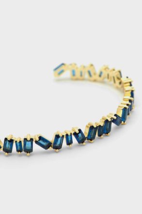 Gold/Blue Rectangles Cuff Women Bracelets Purificacion Garci - Image 2