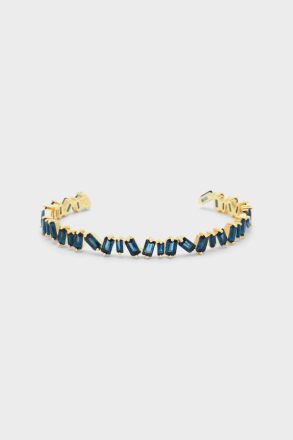 Gold/Blue Rectangles Cuff Women Bracelets Purificacion Garci
