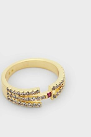 Gold/Crystal Women Rings Radiant Ring Purificacion Garci - Image 2