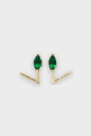 Gold/Green Women Earrings Radiant Earrings Purificacion Garci
