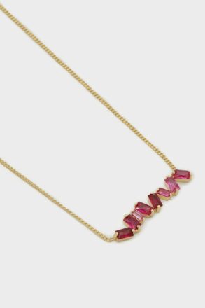 Gold/Pink Rectangles Necklace Purificacion Garci Necklaces Women - Image 2