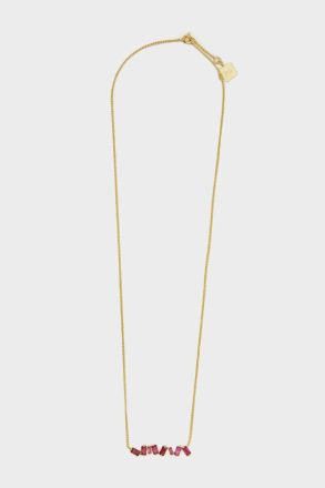 Gold/Pink Rectangles Necklace Purificacion Garci Necklaces Women