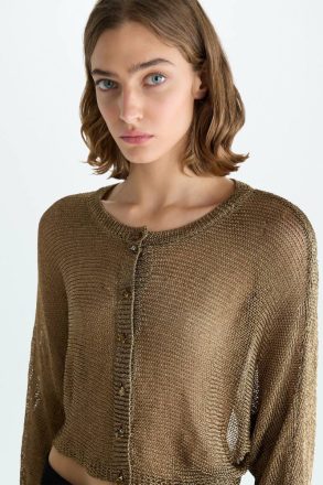 Gold Purificacion Garci Metallic Multi-Position Oversize Jacket Evening Women - Image 2