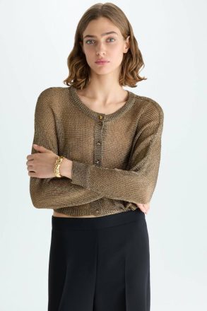 Gold Purificacion Garci Metallic Multi-Position Oversize Jacket Evening Women