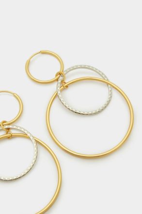 Gold/Silver Purificacion Garci Icons Tri-Pg Hoop Earrings Women - Image 2