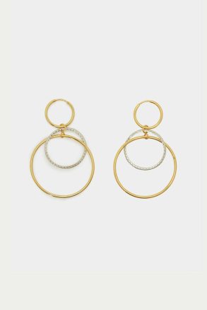 Gold/Silver Purificacion Garci Icons Tri-Pg Hoop Earrings Women