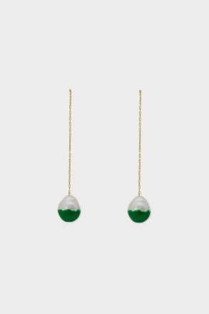 Green Pearl Vermeer Earings Purificacion Garci Women