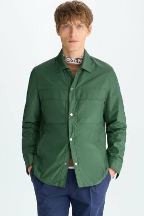 Green Pockets Technical Nylon Overshirt Purificacion Garci Outerwear Men