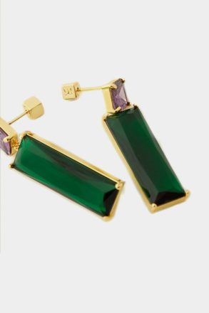 Green/Purple Earrings Women Purificacion Garci Cocktail Drop Earrings - Image 2