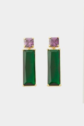 Green/Purple Earrings Women Purificacion Garci Cocktail Drop Earrings
